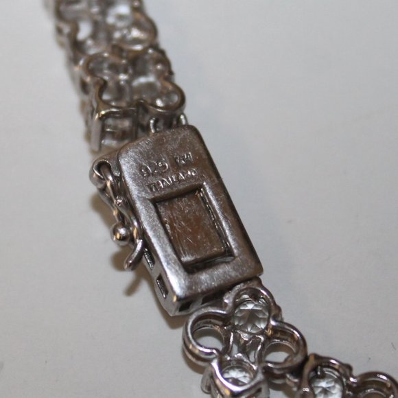 New Outstanding 925 Silver CZ Onyx Tennis Dramatic Statement Necklace - Picture 4 of 7